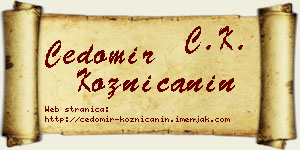 Čedomir Kozničanin vizit kartica